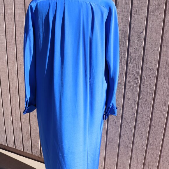 Ports International Dress Royal Blue Button Down Long Dress Shirt Dre - Picture 6 of 14